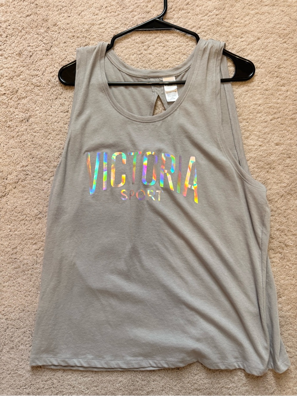 Victoria's Secret Gray Tank with Holographic Logo